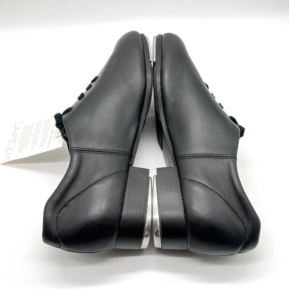 11.5W 11.5 WIDE WIDTH Capezio Womens CG09 Black Leather Oxford Tap Dance‎ Shoes - Picture 8 of 13